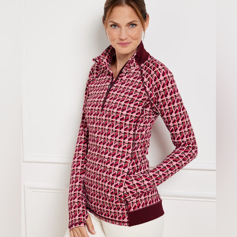 Talbots Performance Interlock Half Zip Pullover Size Medium